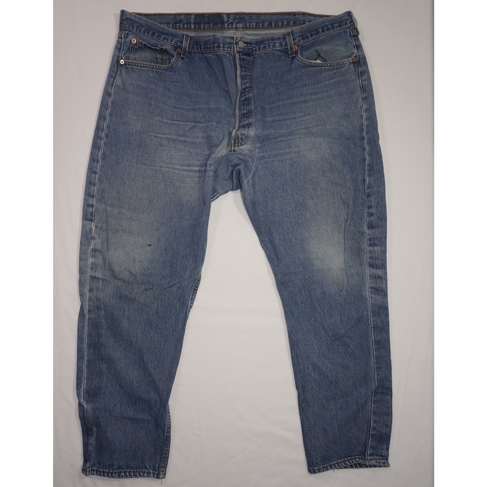 Levi's 501xx W48 L32 Blue Denim Straight Leg Jeans Made In USA Vintage